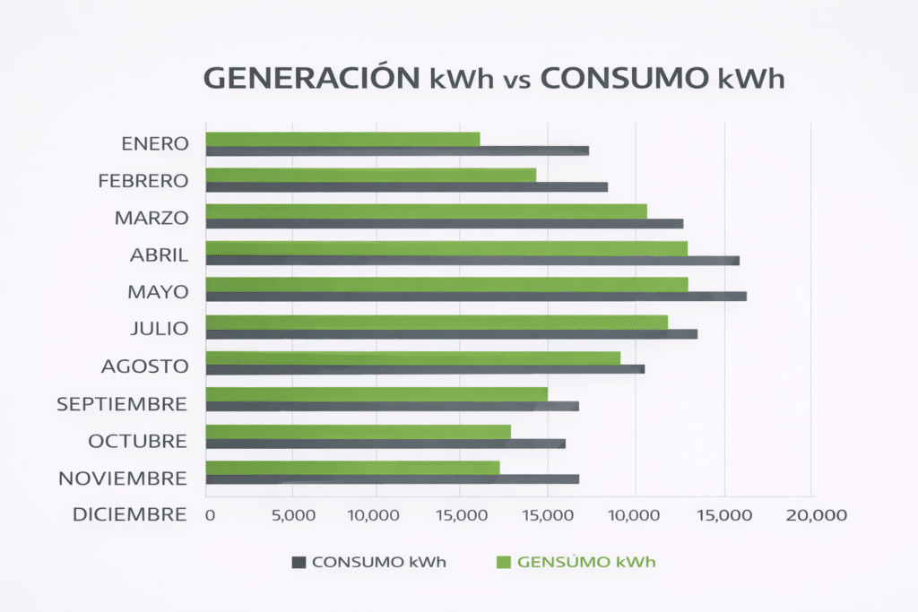 Generacion Vs Consumo Mensual