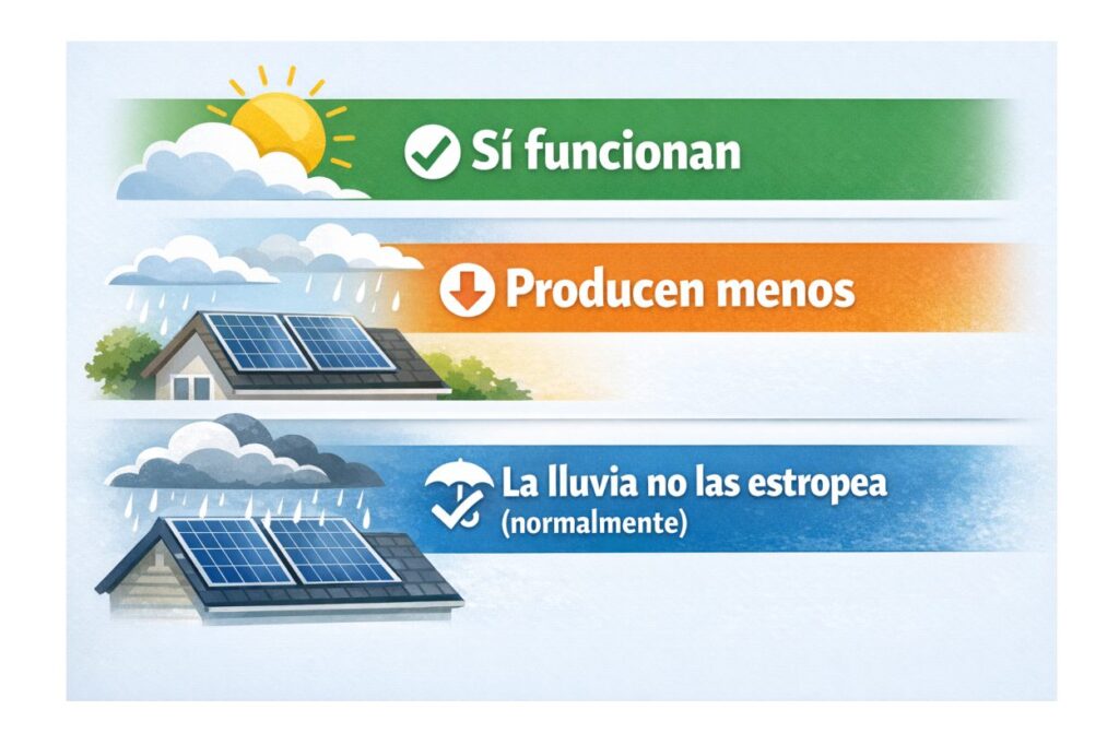 Paneles Solares En Días Nublados